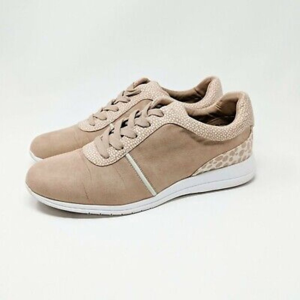 Isaac Mizrahi Live! Women's Contrast Dot Lace-Up Sneakers Tan